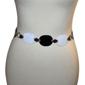 60s VTG Black and White Chain Belt